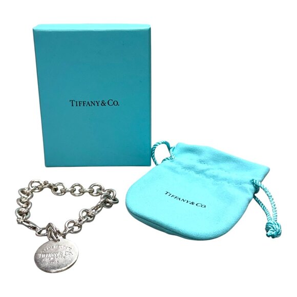Tiffany & Co. Jewelry - Tiffany & Co. Please Return To Sterling 925 Round Tag Chain Link Bracelet Silver